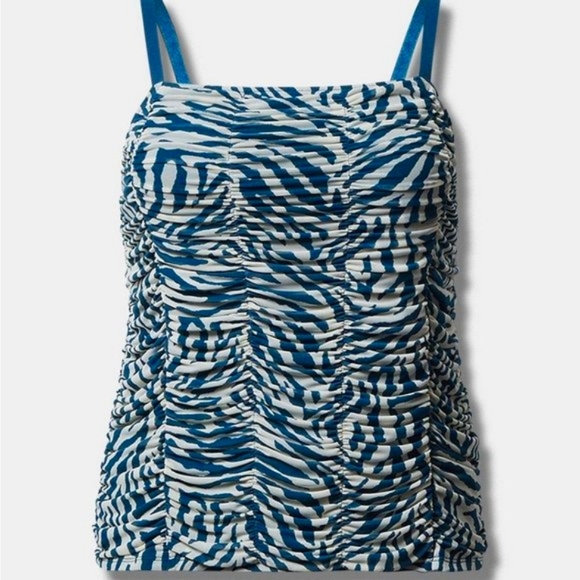 ❤️NWT VINTAGE TORRID CAMI - ZEBRA PRINT - WASHABLE MESH SHIRRED CROP - PLUS SIZE - Picture 12 of 16